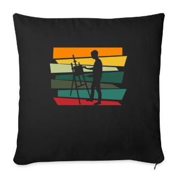 Artist Painter Canvas Art Acrylic Painting Gift - Sofa pillowcase 17,3'' x 17,3'' (45 x 45 cm) - black - Front