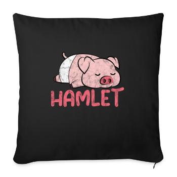 Pig Pig PigLet Sow Pigs Gift - Sofa pillowcase 17,3'' x 17,3'' (45 x 45 cm) - black - Front