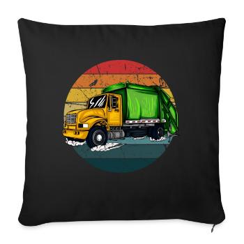 Müllmann Geschenk Müll Müllabfuhr Abfall Beruf - Sofakissenbezug 45 x 45 cm - Schwarz - Vorne