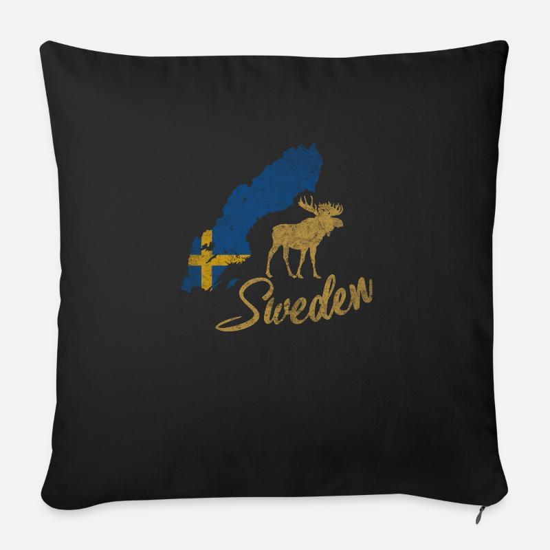 Sweden Schweden - Sofa pillowcase 17,3'' x 17,3'' (45 x 45 cm) - black