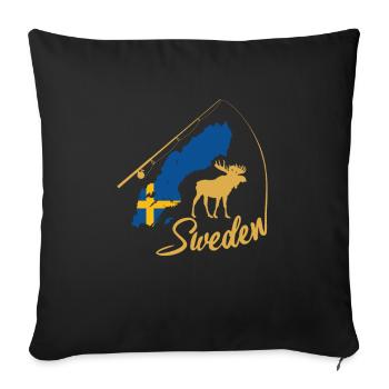 Sweden Schweden - Sofakissenbezug 45 x 45 cm - Schwarz - Vorne
