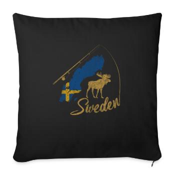 Sweden Schweden - Sofakissenbezug 45 x 45 cm - Schwarz - Vorne