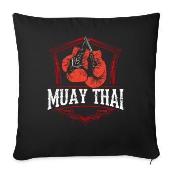 Muay Thai Fighter Arts Martiaux Arts Martiaux Arts Martiaux Arts Martiaux - Housse de coussin décorative 45 x 45 cm - noir - Devant