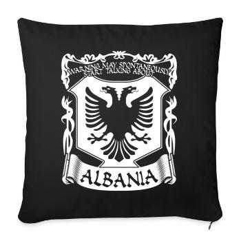 Albanie Albanais Kosovo Albanais - Housse de coussin décorative 45 x 45 cm - noir - Devant