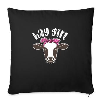 Cow - Sofa pillowcase 17,3'' x 17,3'' (45 x 45 cm) - black - Front
