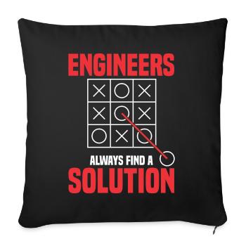 Engineers Always Find A Solution Engineering Appar - Sofa pillowcase 17,3'' x 17,3'' (45 x 45 cm) - black - Front