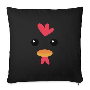 Chicken Farm Poultry Rooster Chickens Gift - Sofa pillowcase 17,3'' x 17,3'' (45 x 45 cm) - black - Front