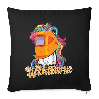 Weldicorn schweißen Schweißer - Sofakissenbezug 45 x 45 cm - Schwarz - Vorne