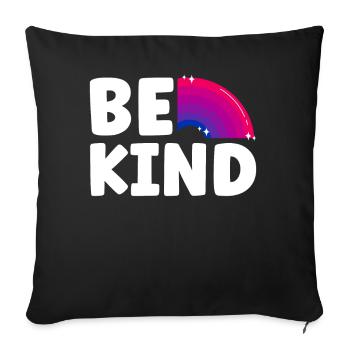 Bisexual Bi Pride Flag Be Kind - Sofa pillowcase 17,3'' x 17,3'' (45 x 45 cm) - black - Front