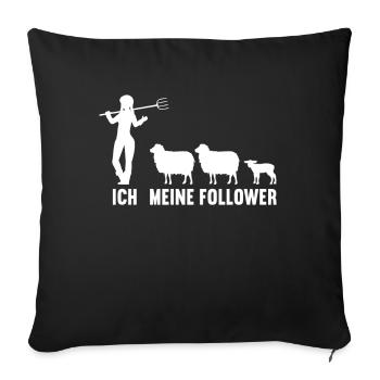 Moi et mes disciples Farmer Sheep Sheep - Housse de coussin décorative 45 x 45 cm - noir - Devant