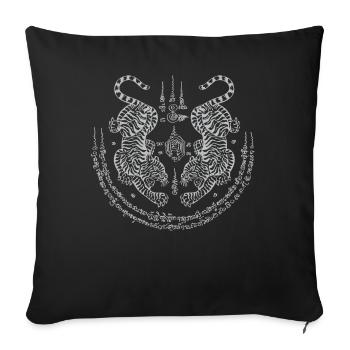 Twin Tiger Magical Muay Thai - Sofa pillowcase 17,3'' x 17,3'' (45 x 45 cm) - black - Front