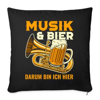 Tubist Geschenk Tuba Spieler lustige Geschenkidee - Sofakissenbezug 45 x 45 cm - Schwarz - Vorne