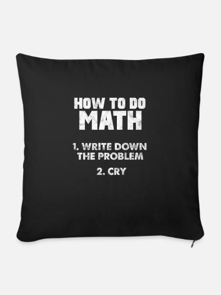 Mathematik - Sofakissenbezug 45 x 45 cm - Schwarz