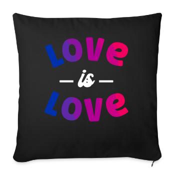 Bisexual Bi Pride Flag Love Is - Sofa pillowcase 17,3'' x 17,3'' (45 x 45 cm) - black - Front