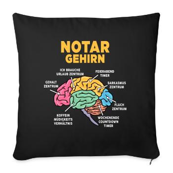 Notar - Sofakissenbezug 45 x 45 cm - Schwarz - Vorne
