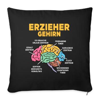 Erzieher - Sofakissenbezug 45 x 45 cm - Schwarz - Vorne