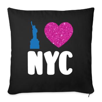 Ich liebe NYC New York City USA Amerika Reisen - Sofakissenbezug 45 x 45 cm - Schwarz - Vorne