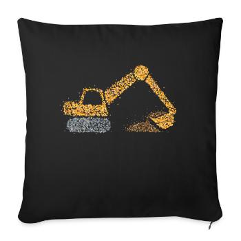 Excavatrices Excavatrices Conducteurs de pelles Opérateurs de pelles - Housse de coussin décorative 45 x 45 cm - noir - Devant