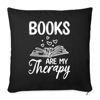 Book Lover Book Quotes Bookworm Books are - Sofa pillowcase 17,3'' x 17,3'' (45 x 45 cm) - black - Front
