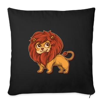 Lion Tshirt Kids Lion's Head King Animal Safari - Sofa pillowcase 17,3'' x 17,3'' (45 x 45 cm) - black - Front