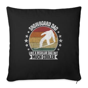 Snowboard dad - Sofakissenbezug 45 x 45 cm - Schwarz - Vorne