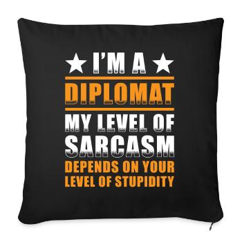 Diplomats Gift - Sofa pillowcase 17,3'' x 17,3'' (45 x 45 cm) - black - Front