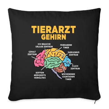 Tierarzt - Sofakissenbezug 45 x 45 cm - Schwarz - Vorne