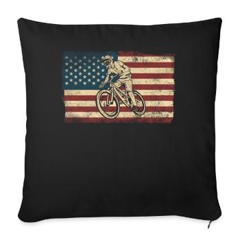 Enduro VTT VTT Équitation - Housse de coussin décorative 45 x 45 cm - noir - Devant