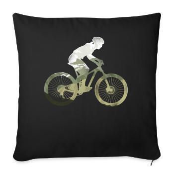Enduro VTT VTT Équitation - Housse de coussin décorative 45 x 45 cm - noir - Devant