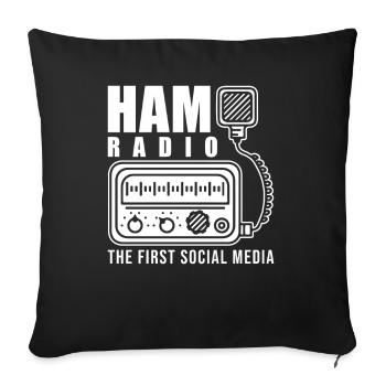 Amateur radio - Sofa pillowcase 17,3'' x 17,3'' (45 x 45 cm) - black - Front