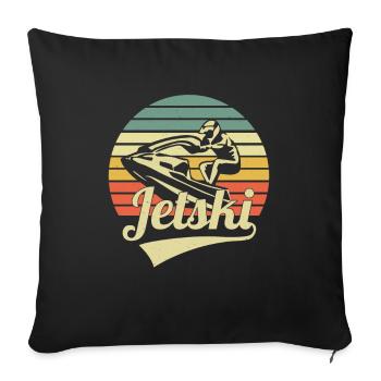 Jet Ski Retro Vintage Sunset Water Scooter Jet Ski - Sofakissenbezug 45 x 45 cm - Schwarz - Vorne