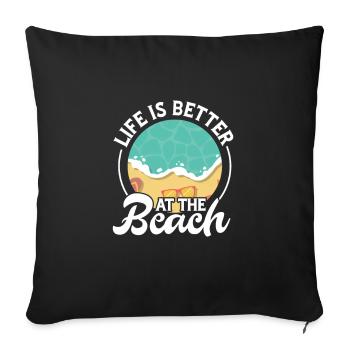 Plage - Housse de coussin décorative 45 x 45 cm - noir - Devant