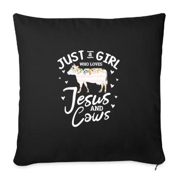 Cow Jesus - Sofa pillowcase 17,3'' x 17,3'' (45 x 45 cm) - black - Front