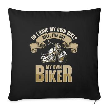 Biker Motorcyclist Chopper Motorcycle Rocker Moped - Sofa pillowcase 17,3'' x 17,3'' (45 x 45 cm) - black - Front