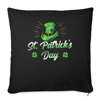 Saint-Patrick irlandais Fête de la Saint-Patrick Irlande - Housse de coussin décorative 45 x 45 cm - noir - Devant