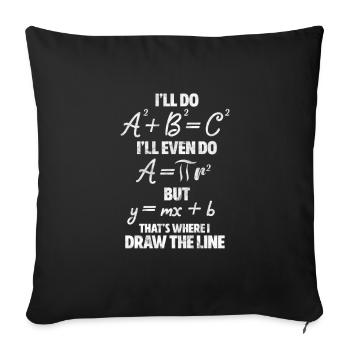 Mathematics - Sofa pillowcase 17,3'' x 17,3'' (45 x 45 cm) - black - Front