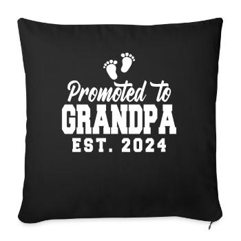 Promoted to Grandpa 2024 - Sofakissenbezug 45 x 45 cm - Schwarz - Vorne