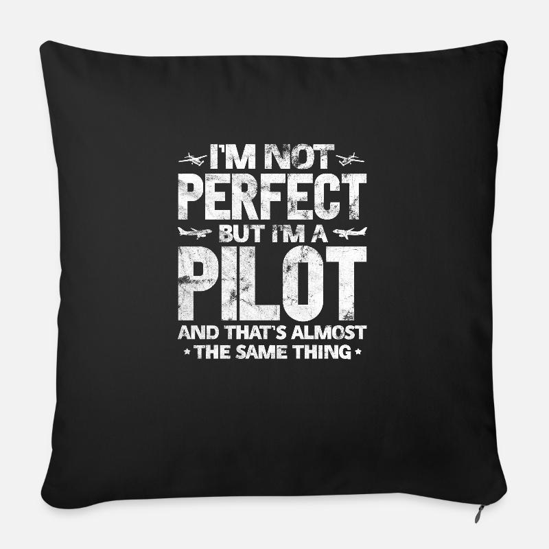 Pilot - Sofakissenbezug 45 x 45 cm - Schwarz