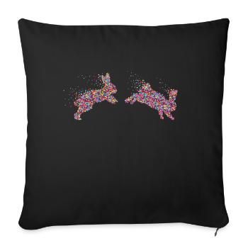 Rabbit Rabbit Rabbit Dwarf Rabbit - Sofa pillowcase 17,3'' x 17,3'' (45 x 45 cm) - black - Front