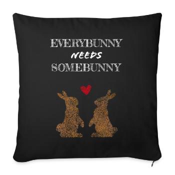 Rabbit Rabbit Rabbit Carnickel - Sofa pillowcase 17,3'' x 17,3'' (45 x 45 cm) - black - Front