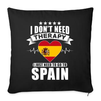 Espagne Je n’ai pas besoin de thérapie - Housse de coussin décorative 45 x 45 cm - noir - Devant