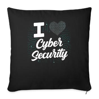 J’adore Cybersecurity Hack IT Security Hacker - Housse de coussin décorative 45 x 45 cm - noir - Devant