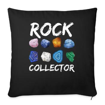 Stone Collector Geology Geology Student Geologist - Sofa pillowcase 17,3'' x 17,3'' (45 x 45 cm) - black - Front