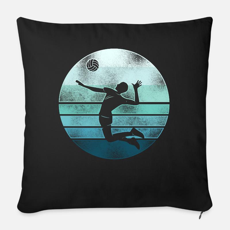 Volleyball Player Team Retro - Sofakissenbezug 45 x 45 cm - Schwarz