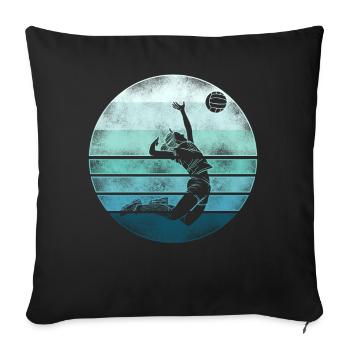 Volleyball Player Team Retro - Sofa pillowcase 17,3'' x 17,3'' (45 x 45 cm) - black - Front