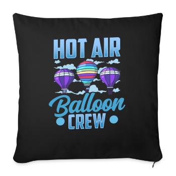 Hot Air Balloon Crew Balloonist Balloon Flight - Sofa pillowcase 17,3'' x 17,3'' (45 x 45 cm) - black - Front