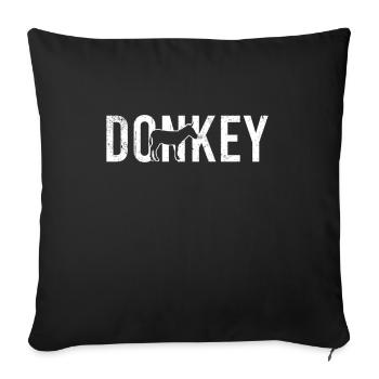 Âne âne - Housse de coussin décorative 45 x 45 cm - noir - Devant