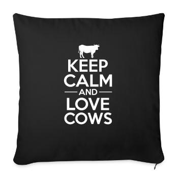 Cow - Sofa pillowcase 17,3'' x 17,3'' (45 x 45 cm) - black - Front