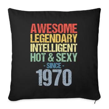 Born 1970 Born 1970 Birthday - Sofa pillowcase 17,3'' x 17,3'' (45 x 45 cm) - black - Front