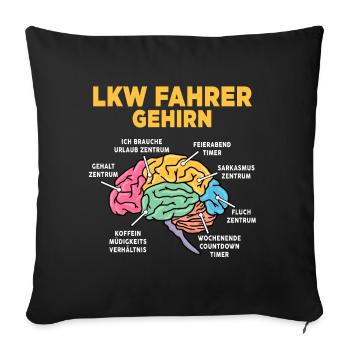LKW Fahrer - Sofakissenbezug 45 x 45 cm - Schwarz - Vorne